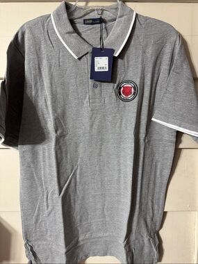 Cavalli Class Grey Polo with White Trim and Red Patch